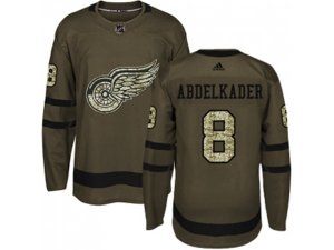 Youth Adidas Detroit Red Wings #8 Justin Abdelkader Green Salute to Service Stitched NHL Jersey