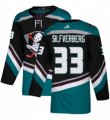 Mens Adidas Anaheim Ducks #33 Jakob Silfverberg Authentic Black Teal Third NHL Jersey