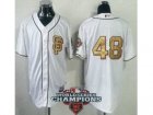 MLB San Francisco Giants #48 Pablo Sandoval Cream Gold Number(2012 World Series Champions)