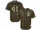 Mens Majestic San Francisco Giants #41 Mark Melancon Replica Green Salute to Service MLB Jersey