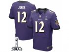 2013 super bowl xlvii Nike Baltimore Ravens #12 jones purple jerseys[Elite]