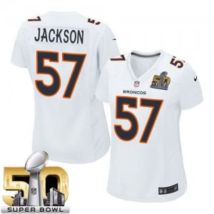 Women Nike Denver Broncos #57 Tom Jackson White Super Bowl 50 Stitched NFL Game Event Jersey