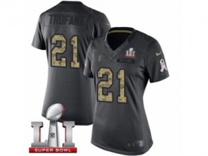 Womens Nike Atlanta Falcons #21 Desmond Trufant Limited Black 2016 Salute to Service Super Bowl LI 51 NFL Jersey