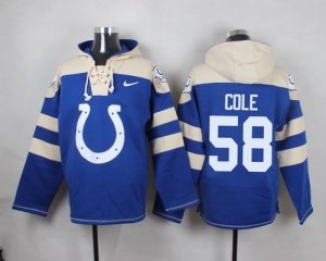 Nike Indianapolis Colts #58 Trent Cole Royal Blue Player Pullover NFL Hoodie