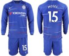 2018-19 Chelsea 15 MOSES Home Long Sleeve Soccer Jersey
