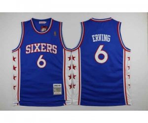 nba philadelphia 76ers #6 erving blue[2016 new]