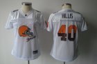 women nfl cleveland browns #40 hillis white[2011 fem fan]