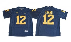 Michigan Wolverines #12 Chris Evans Navy College Football Jersey