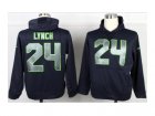 Nike jerseys seattle seahawks #24 marshawn lynch blue[pullover hooded sweatshirt]