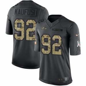 Mens Nike Baltimore Ravens #92 Bronson Kaufusi Limited Black 2016 Salute to Service NFL Jersey