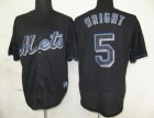 mlb new york mets #5 wright black fashion