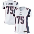 Women's Nike New England Patriots #75 Ted Karras Limited White NFL Jersey