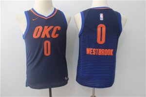 Thunder #0 Russell Westbrook Navy Youth Nike Swingman Jersey