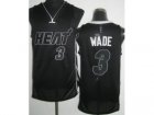 nba Miami Heat #3 Dwyane Wade Black Jerseys[Revolution 30]Black Number
