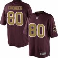 Mens Nike Washington Redskins #80 Jamison Crowder Limited Burgundy Red Gold Number Alternate 80TH Anniversary NFL Jersey