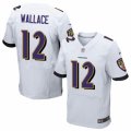 Mens Nike Baltimore Ravens #12 Mike Wallace Elite White NFL Jersey