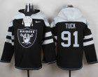 Nike Oakland Raiders #91 Justin Tuck Black Player Pullover Hoodie