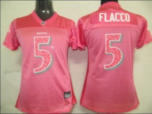 Women Baltimore Ravens #5 Joe Flacco Pink[2010]