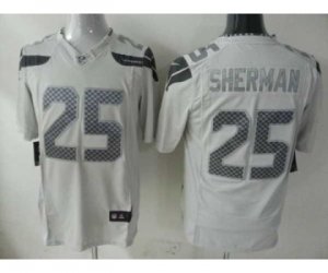 Nike seattle seahawks #25 sherman New White Platinum jerseys[game]