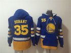 Warriors #35 Kevin Durant Blue All Stitched Hooded Sweatshirt