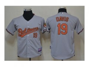 Youth mlb jerseys baltimore orioles #19 davis grey