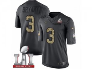 Mens Nike Atlanta Falcons #3 Matt Bryant Limited Black 2016 Salute to Service Super Bowl LI 51 NFL Jersey