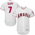 Men's Majestic Los Angeles Angels of Anaheim #7 Cliff Pennington White Flexbase Authentic Collection MLB Jersey