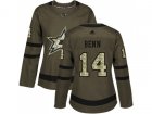 Women Adidas Dallas Stars #14 Jamie Benn Green Salute to Service Stitched NHL Jersey