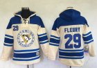 Mens Pittsburgh Penguins #29 Andre Fleury Cream Sawyer Hooded Sweatshirt Stitched NHL Jersey