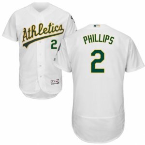 Men\'s Majestic Oakland Athletics #2 Tony Phillips White Flexbase Authentic Collection MLB Jersey