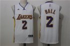 Lakers #2 Lonzo Ball White Swingman Jersey