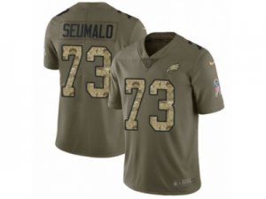 Men Nike Philadelphia Eagles #73 Isaac Seumalo Limited Olive Camo 2017 Salute to Service NFL Jersey