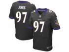 Nike NFL Baltimore Ravens #97 Arthur Jone Black Jerseys(Elite)