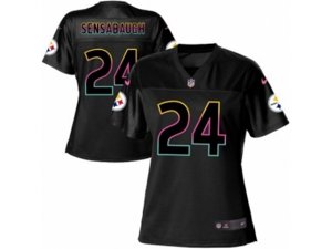 Women Nike Pittsburgh Steelers #24 Coty Sensabaugh Game Black Fashion NFL Jersey