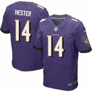 Mens Nike Baltimore Ravens #14 Devin Hester Elite Purple Team Color NFL Jersey