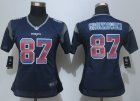 Women New Nike England Patriots #87 Gronkowski Navy Blue Strobe Jerseys