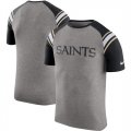 New Orleans Saints Enzyme Shoulder Stripe Raglan T-Shirt Heathered Gray
