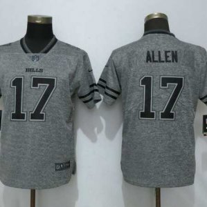 Nike Bills #17 Josh Allen Gray Gridiron Gray Women Vapor Untouchable Limited Jersey