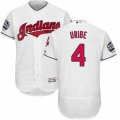 Mens Majestic Cleveland Indians #4 Juan Uribe White 2016 World Series Bound Flexbase Authentic Collection MLB Jersey