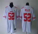 Nike 49ers #52 Patrick Willis White With Hall of Fame 50th Patch NFL Elite Jersey