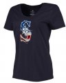 Womens Seattle Mariners USA Flag Fashion T-Shirt Navy Blue