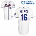 Mens Majestic New York Mets #16 Alejandro De Aza Authentic White Alternate Cool Base MLB Jersey