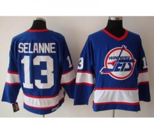 nhl jets #13 selanne blue