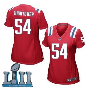 Nike Patriots #54 Dont\'a Hightower Red Wo 2018 Super Bowl LII Game Jersey