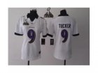 2013 Nike Super Bowl XLVII Women baltimore ravens #9 Tucker white jerseys