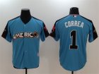 American League #1 Carlos Correa Blue 2017 MLB All-Star Game Home Run Derby Jersey