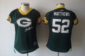 2011 Women\'s Field Flirt Fashion nfl green bay packers #52 matthews green