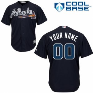 Womens Majestic Atlanta Braves Customized Replica Blue Alternate Road Cool Base MLB Jersey