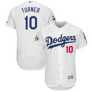 Los Angeles Dodgers #10 Justin Turner White 2017 World Series Bound Flexbase Player Jersey