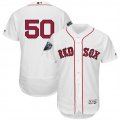 Red Sox #50 Mookie Betts White 2018 World Series Flexbase Player Number Jersey